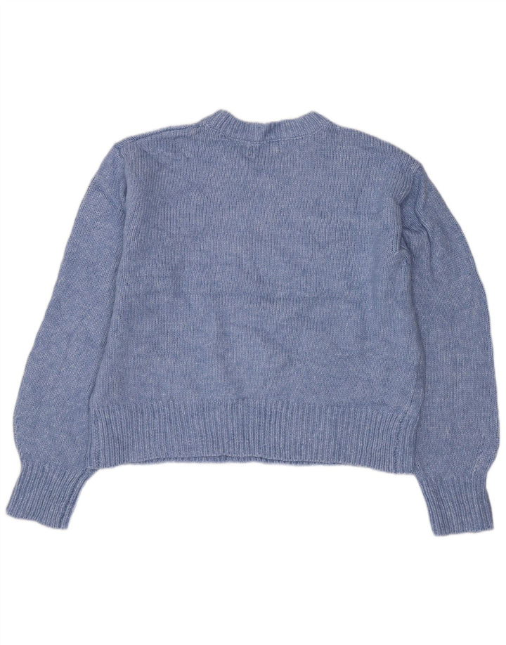 MARKS & SPENCER Womens Crew Neck Jumper Sweater UK 14 Medium Blue