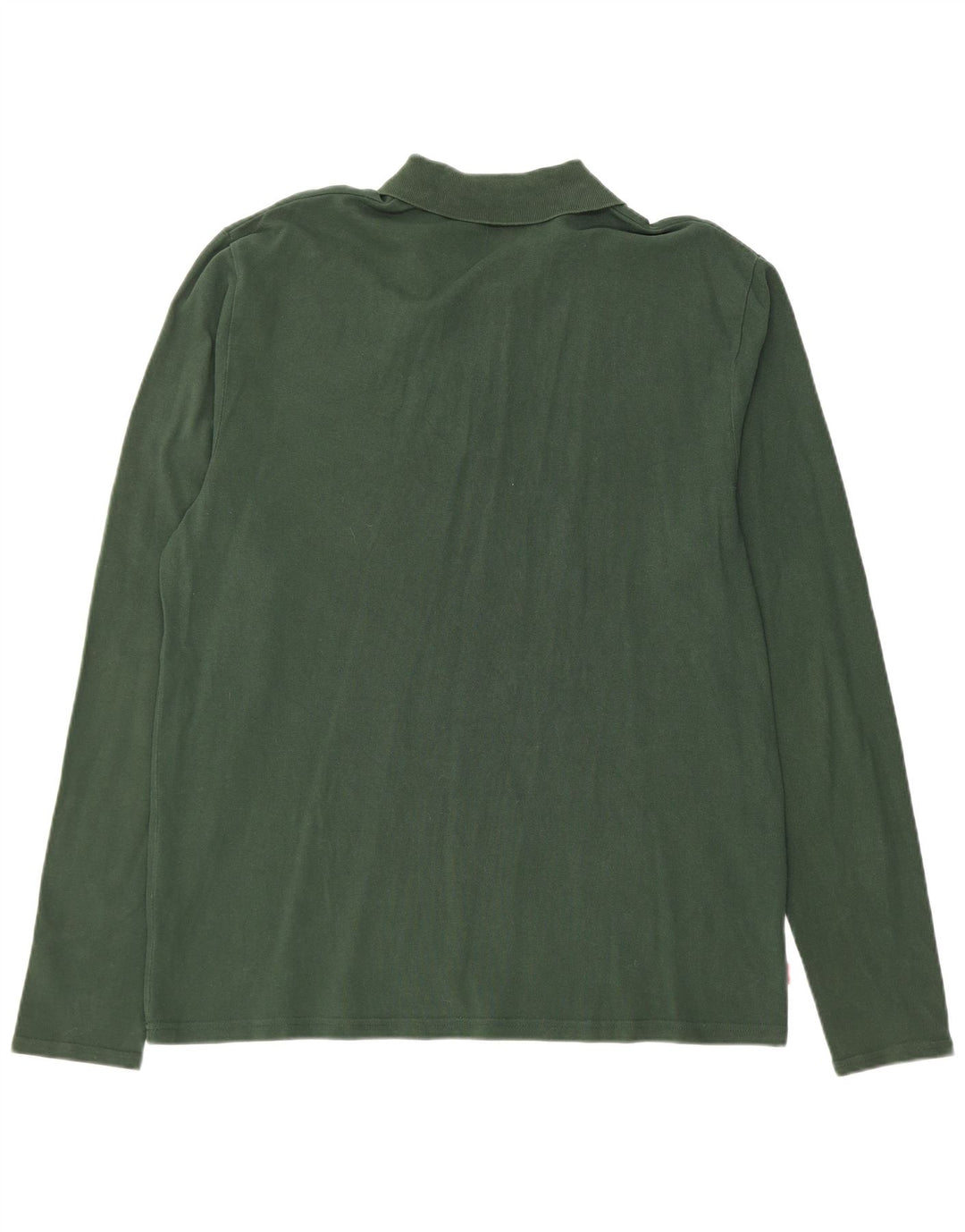 LEVI'S Mens Long Sleeve Polo Shirt Large Green Cotton