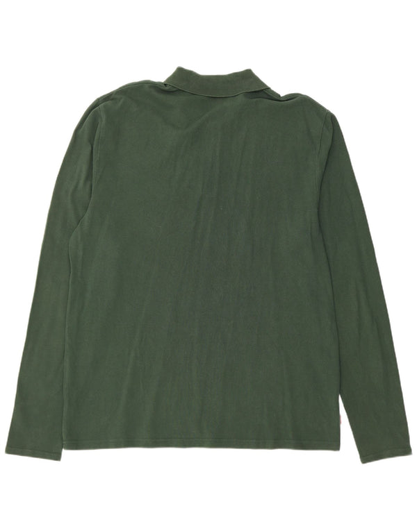 LEVI'S Mens Long Sleeve Polo Shirt Large Green Cotton