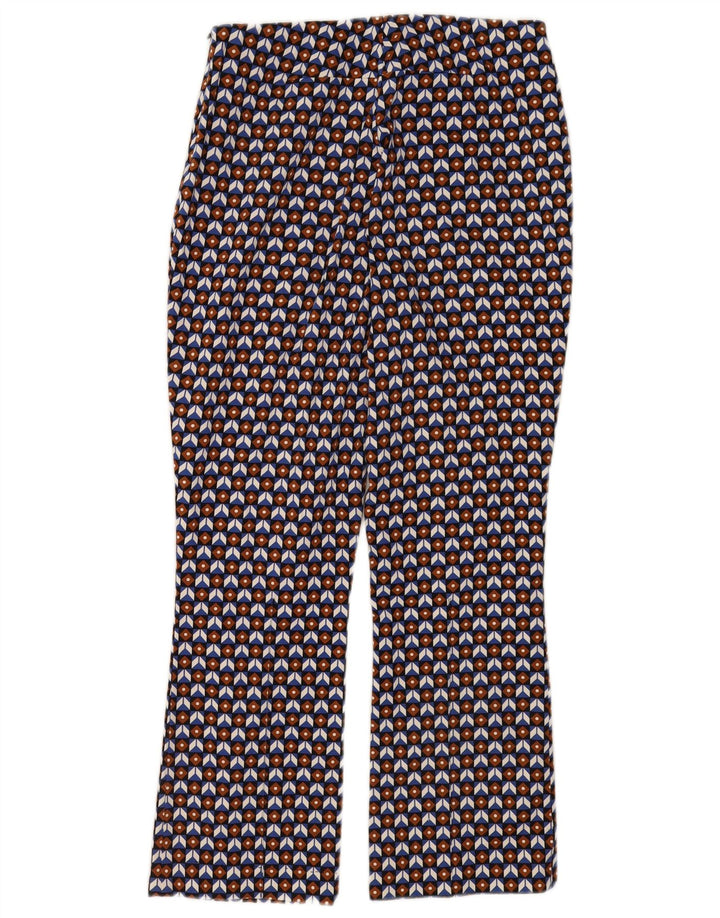 Zara Womens Cropped Trousers Medium W28 L26 Multicoloured Geometric