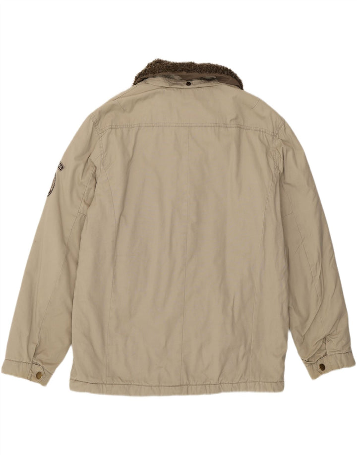 VINTAGE Mens Utility Jacket UK 40 Large Beige Cotton Vintage Vintage and Second-Hand Vintage from Messina Hembry 