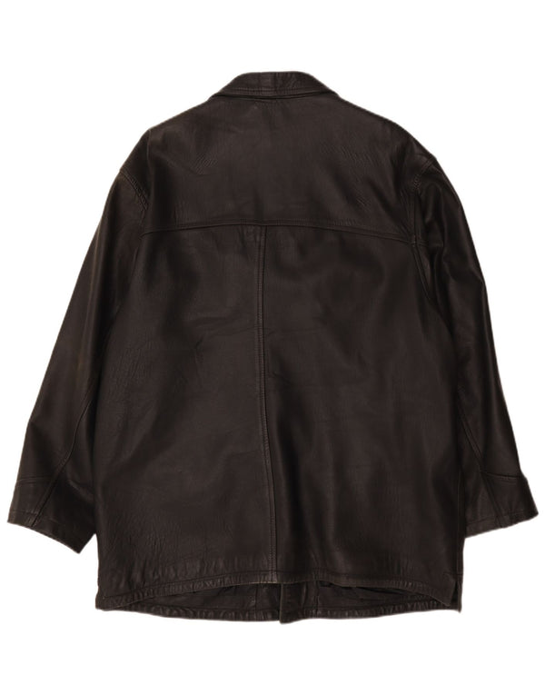 Maddox Mens Leather Jacket IT 56 3XL Black Leather