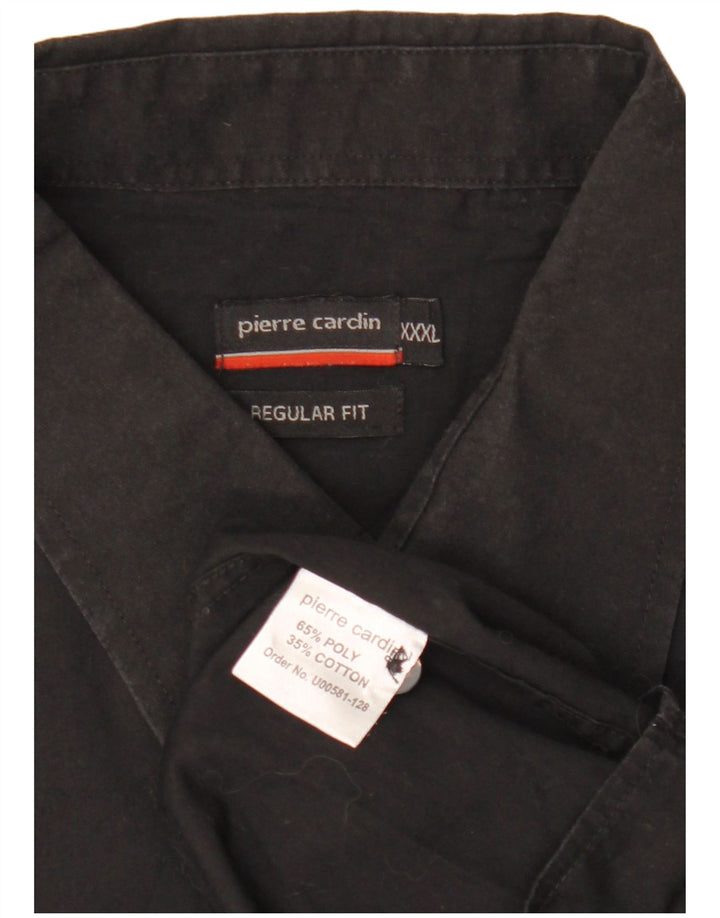 Pierre Cardin Mens Short Sleeve Regular Fit Shirt 3XL Black Polyester