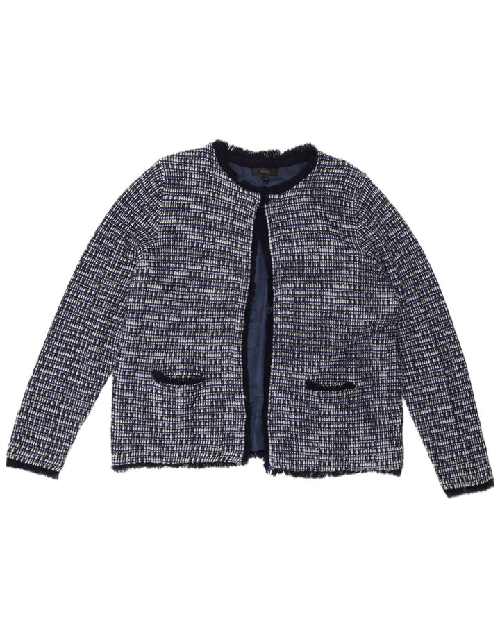 J. Crew Womens Blazer Jacket UK 18 XL Blue Check Wool