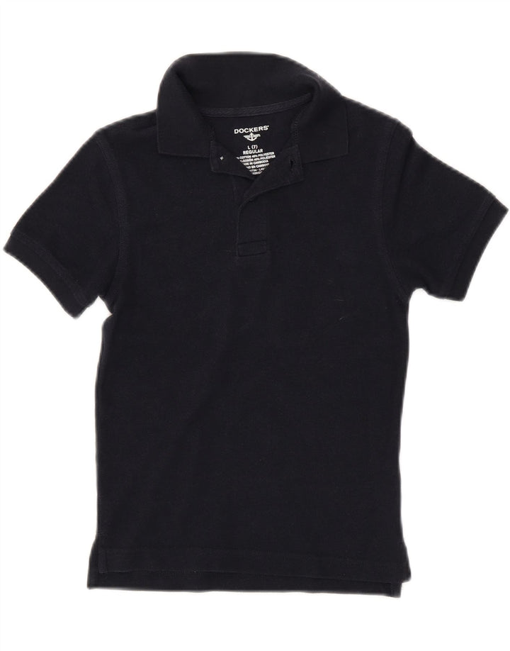 DOCKERS Boys Regular Polo Shirt 6-7 Years Large Black Cotton Vintage Dockers and Second-Hand Dockers from Messina Hembry 
