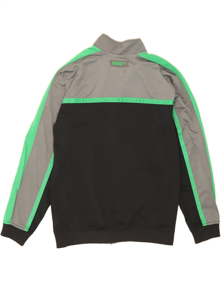 PUMA Boys Tracksuit Top Jacket 13-14 Years XL  Black Colourblock Polyester Vintage Puma and Second-Hand Puma from Messina Hembry 