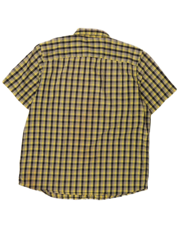 Wrangler Mens Short Sleeve Regular Fit Shirt XL Yellow Gingham Cotton