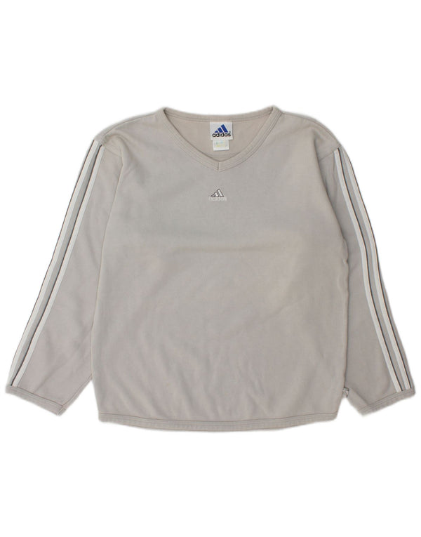 Adidas Womens Oversized Sweatshirt Jumper UK 10 Small Grey Cotton