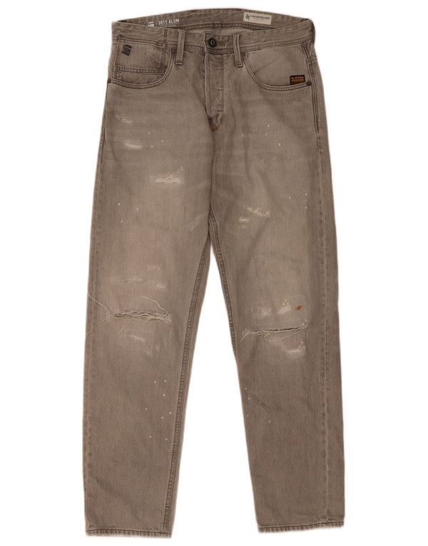G-Star Mens Relaxed Distressed Tapered Jeans W30 L32 Grey Cotton