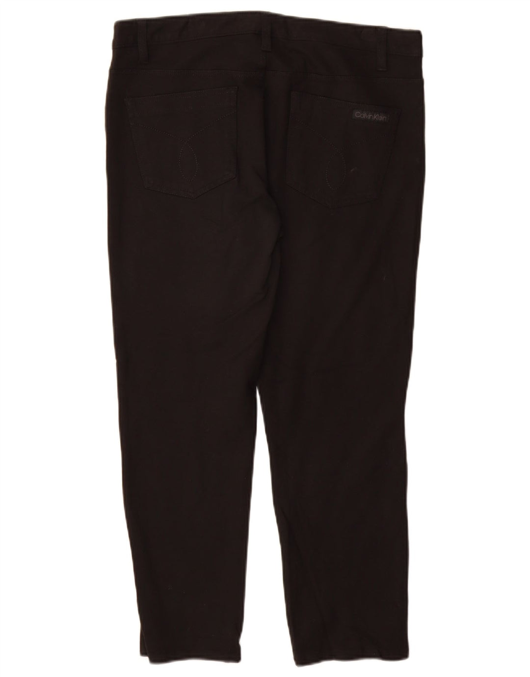 CALVIN KLEIN Womens Slim Casual Trousers US 12 Large W30 L26 Black Viscose