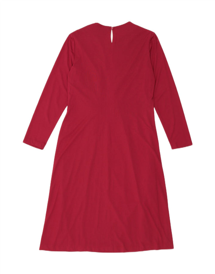 VINTAGE Womens Long Sleeve Maxi Dress IT 48 XL Red Polyester Vintage Vintage and Second-Hand Vintage from Messina Hembry 