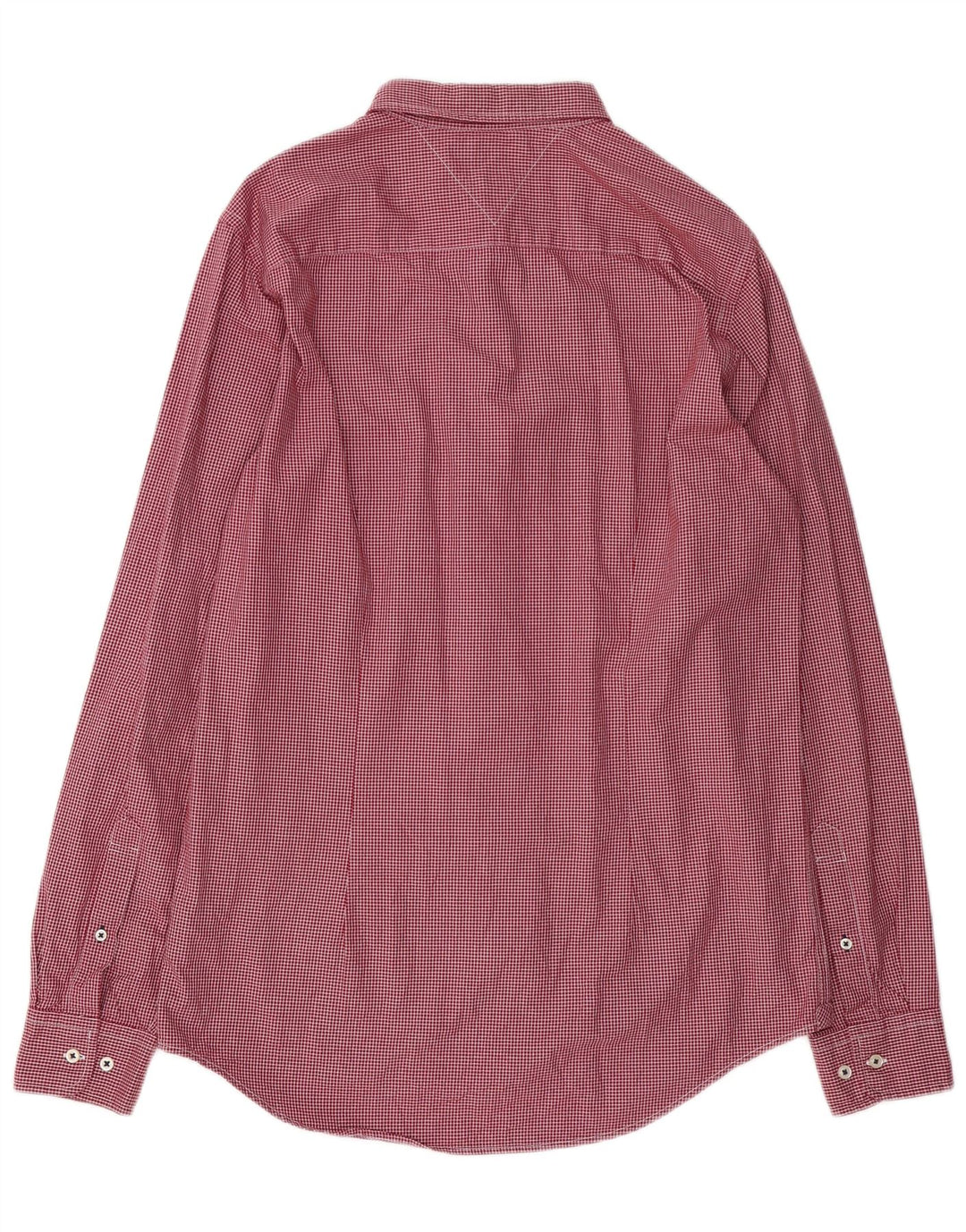 TOMMY HILFIGER Mens Slim Fit Shirt Large Red Check Cotton