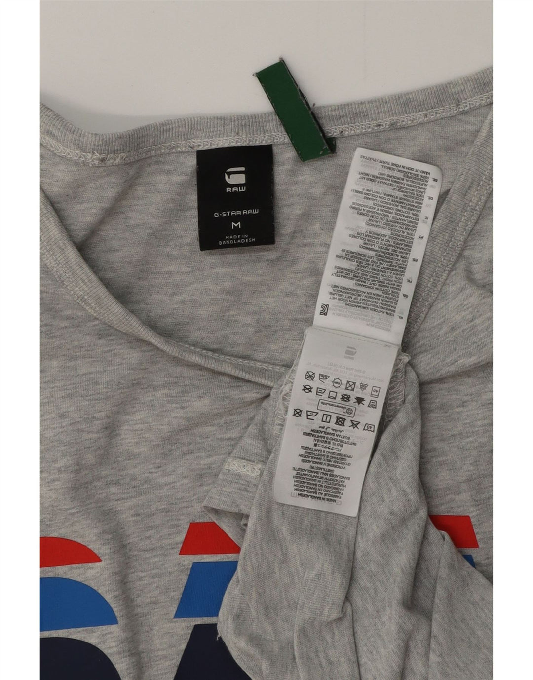 G-STAR Mens Graphic T-Shirt Top Medium Grey Flecked Cotton