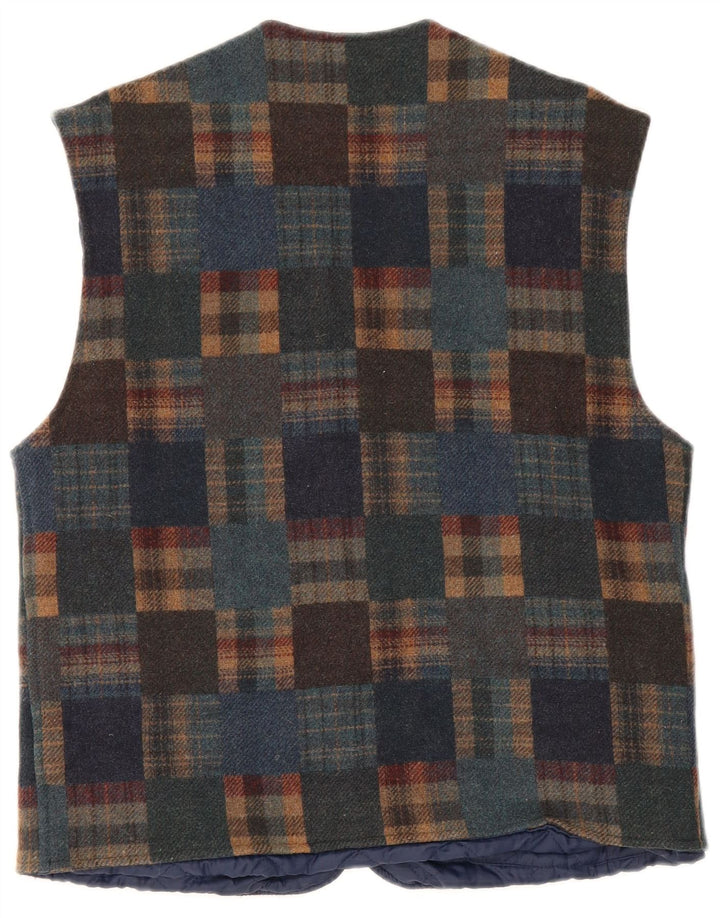 Vintage Mens Waistcoat IT 48 Medium Multicoloured Check Wool