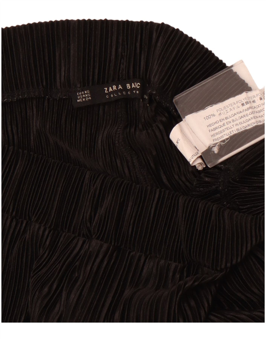 ZARA Womens Wide Leg Capri Trousers XS W24 L23 Black Polyester