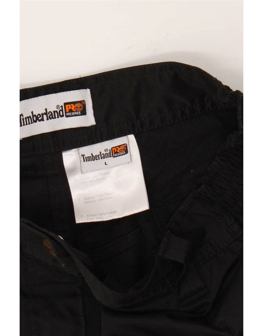 Timberland Mens Straight Cargo Trousers Large W36 L28 Black Polyester