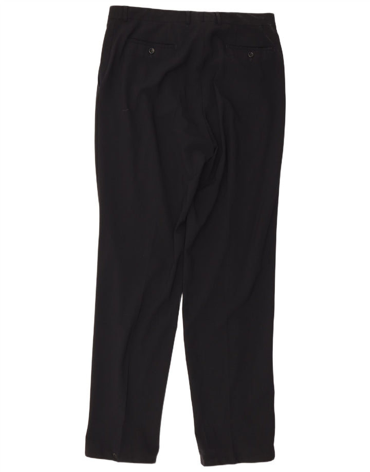Armani Mens Straight Suit Trousers W34 L36 Black