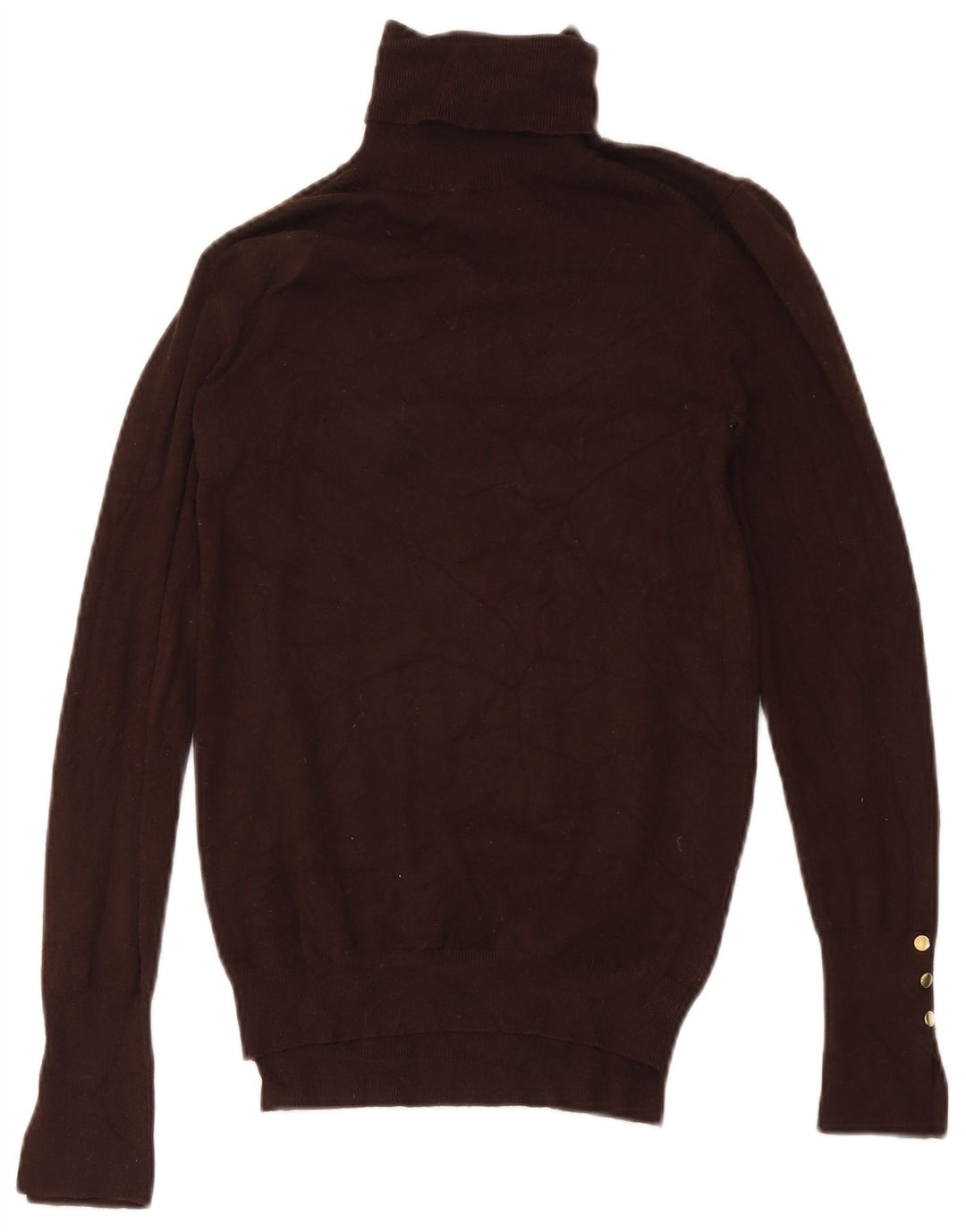 Zara Womens Roll Neck Jumper Sweater UK 12 Medium Brown Viscose