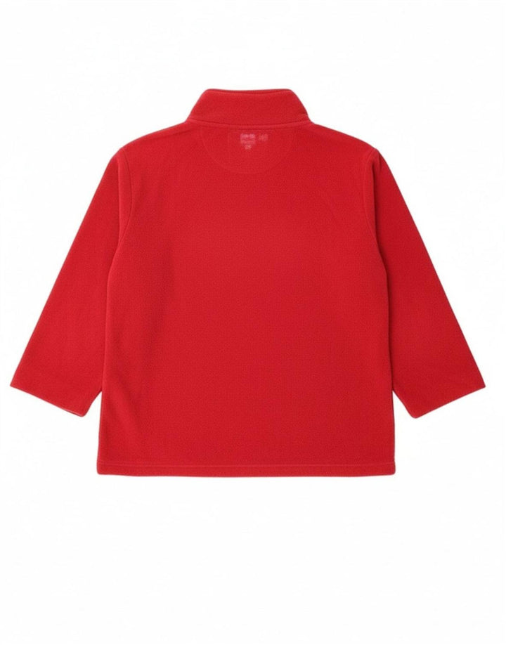 VINTAGE Womens Fleece Jacket UK 16 Large Red