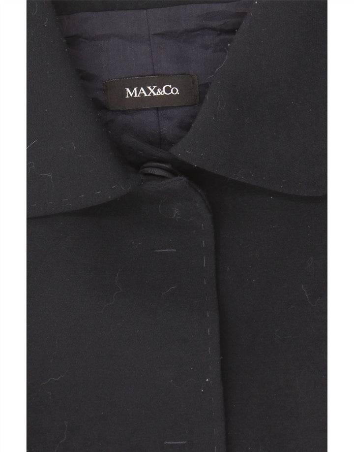 MAX & CO. Womens Blazer Jacket UK 12 Medium  Navy Blue Polyester Vintage Max & Co. and Second-Hand Max & Co. from Messina Hembry 