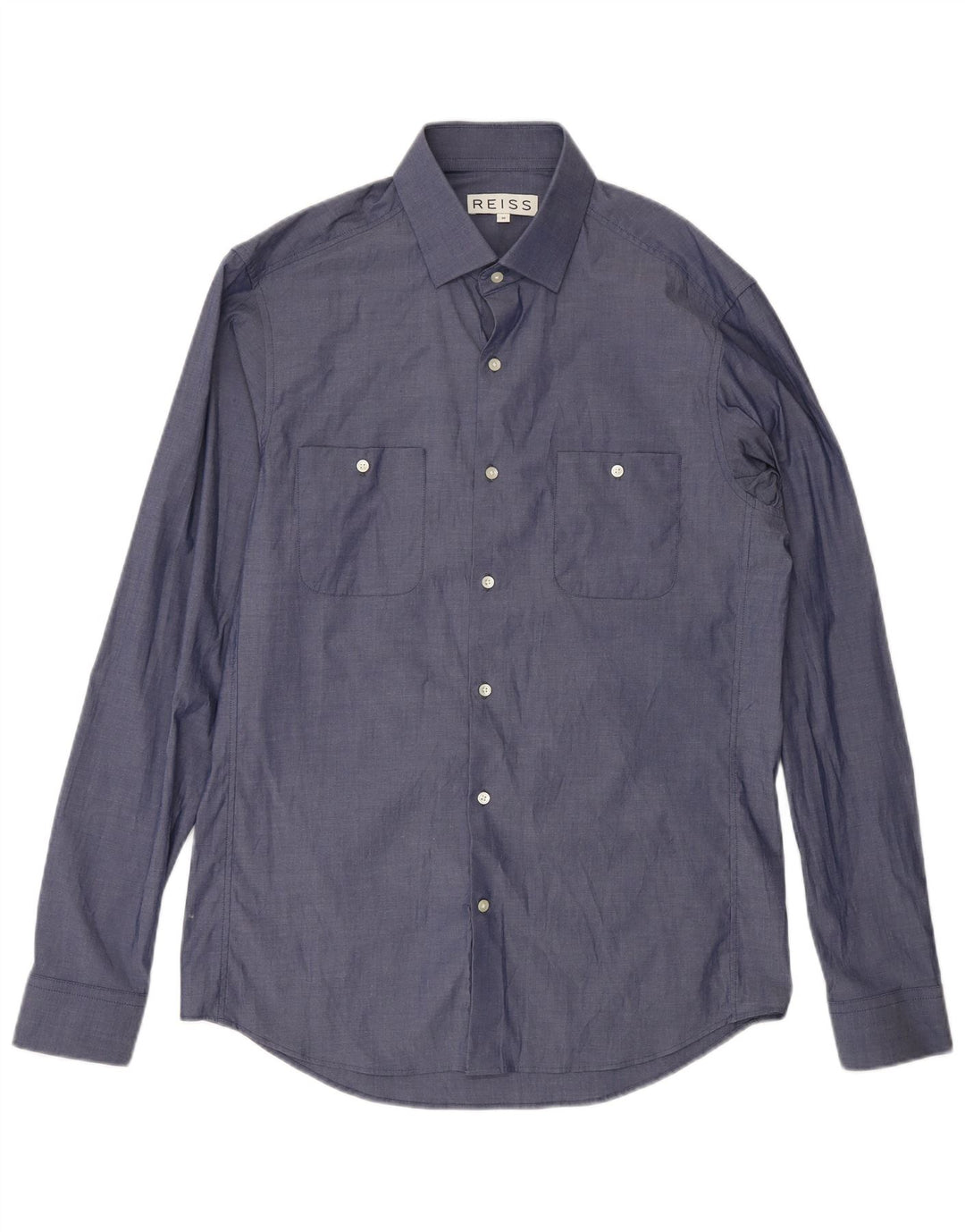 Reiss Mens Shirt Medium Navy Blue Cotton