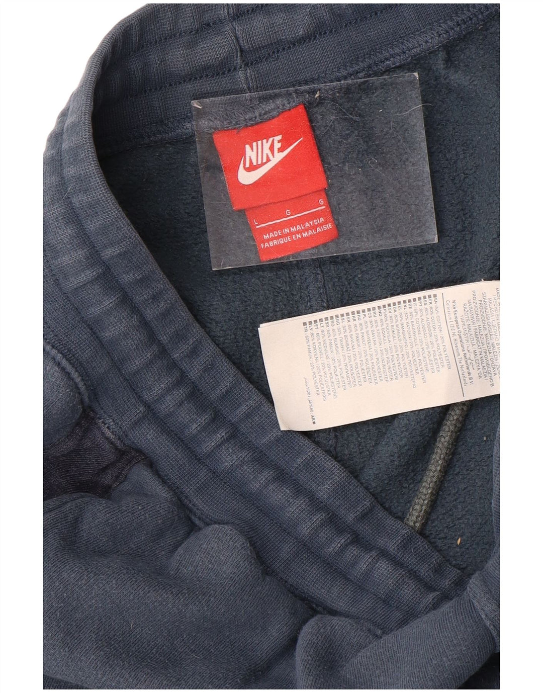 NIKE Mens Tracksuit Trousers Joggers Large  Navy Blue Cotton