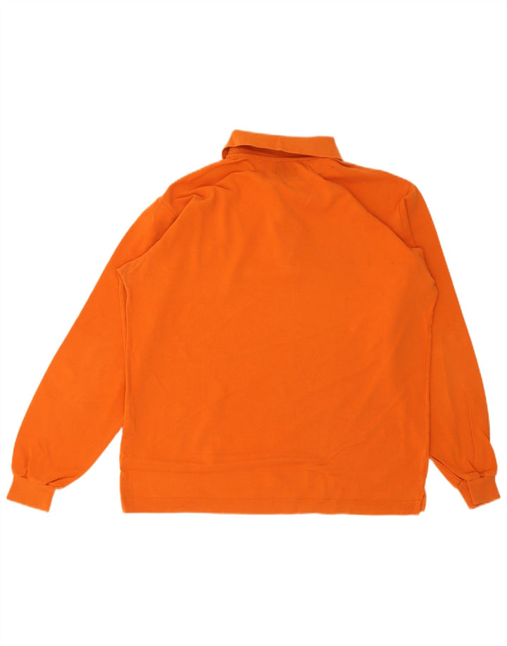 Rifle Mens Long Sleeve Polo Shirt Medium Orange Cotton