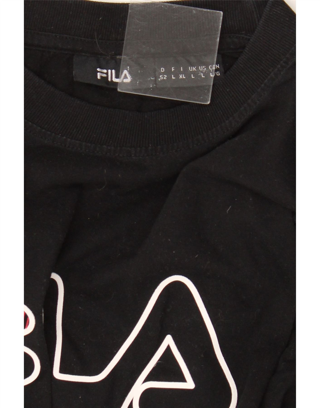 Fila Mens Graphic T-Shirt Top Large Black