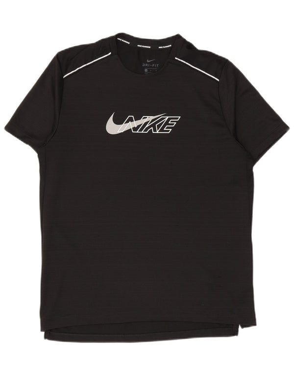 Nike Mens Dri Fit Graphic T-Shirt Top Medium Black Polyester