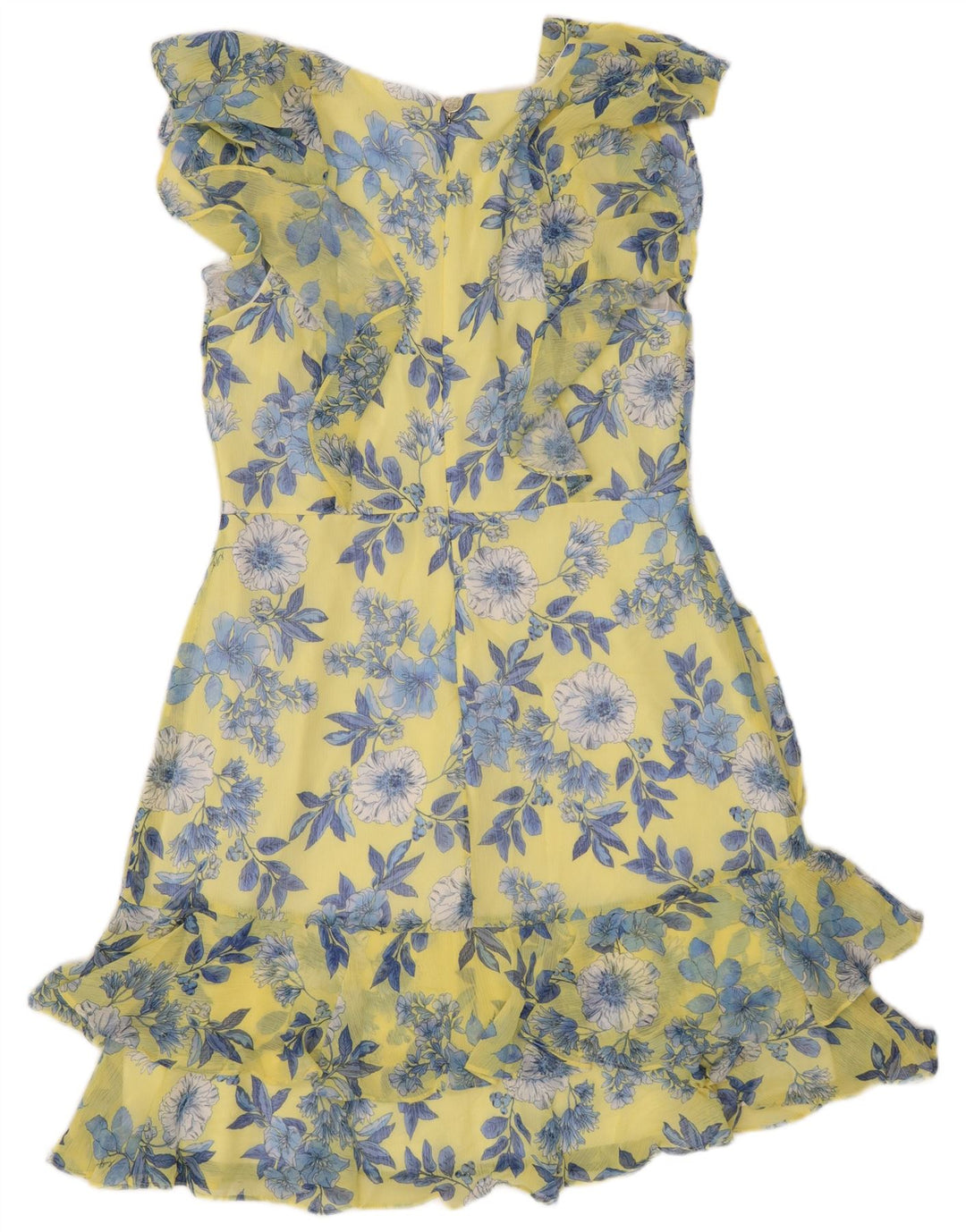 TOMMY HILFIGER Womens A-Line Dress US 8 Medium Yellow Floral Polyester