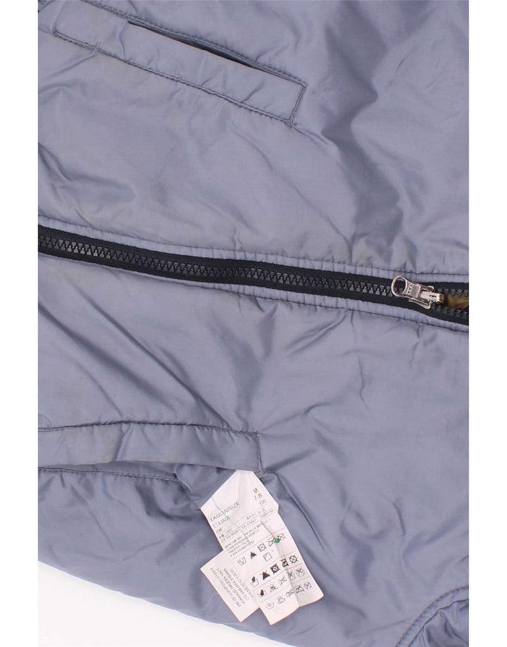 Benetton Boys Graphic Padded Jacket 7-8 Years Medium Blue Colourblock