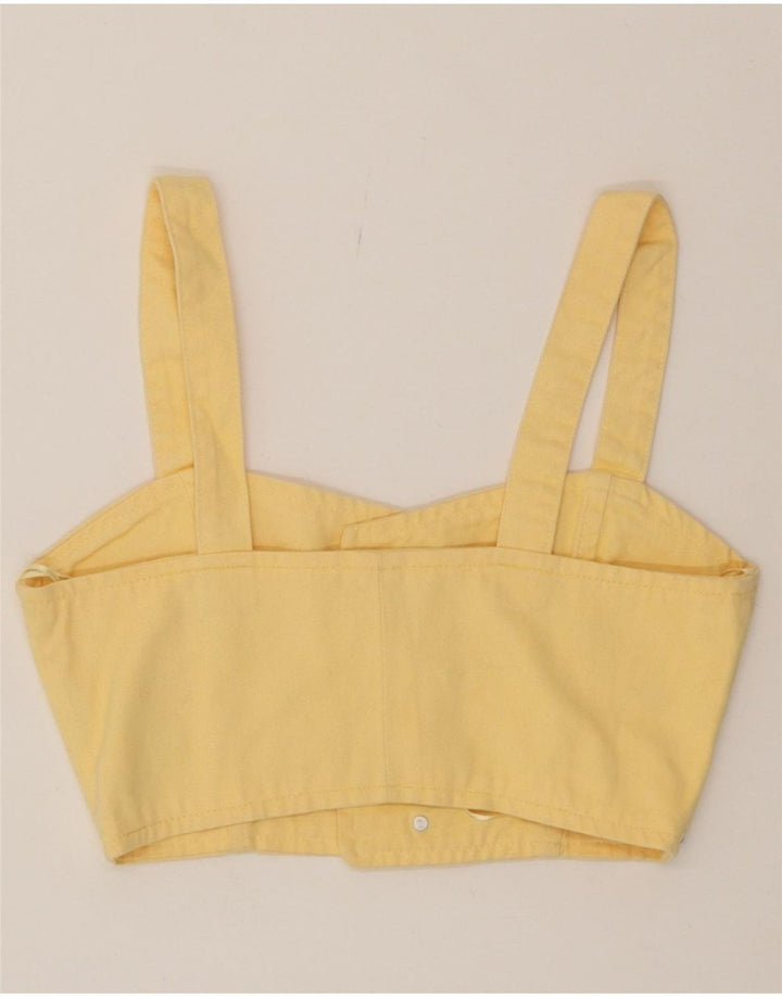 PULL & BEAR Womens Bra Cami Top UK 6 XS Yellow Cotton Vintage Pull & Bear and Second-Hand Pull & Bear from Messina Hembry 