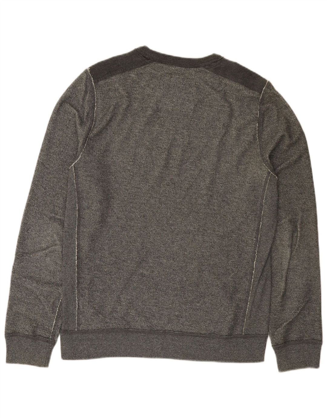 ABERCROMBIE & FITCH Mens Sweatshirt Jumper Medium Grey Colourblock Cotton