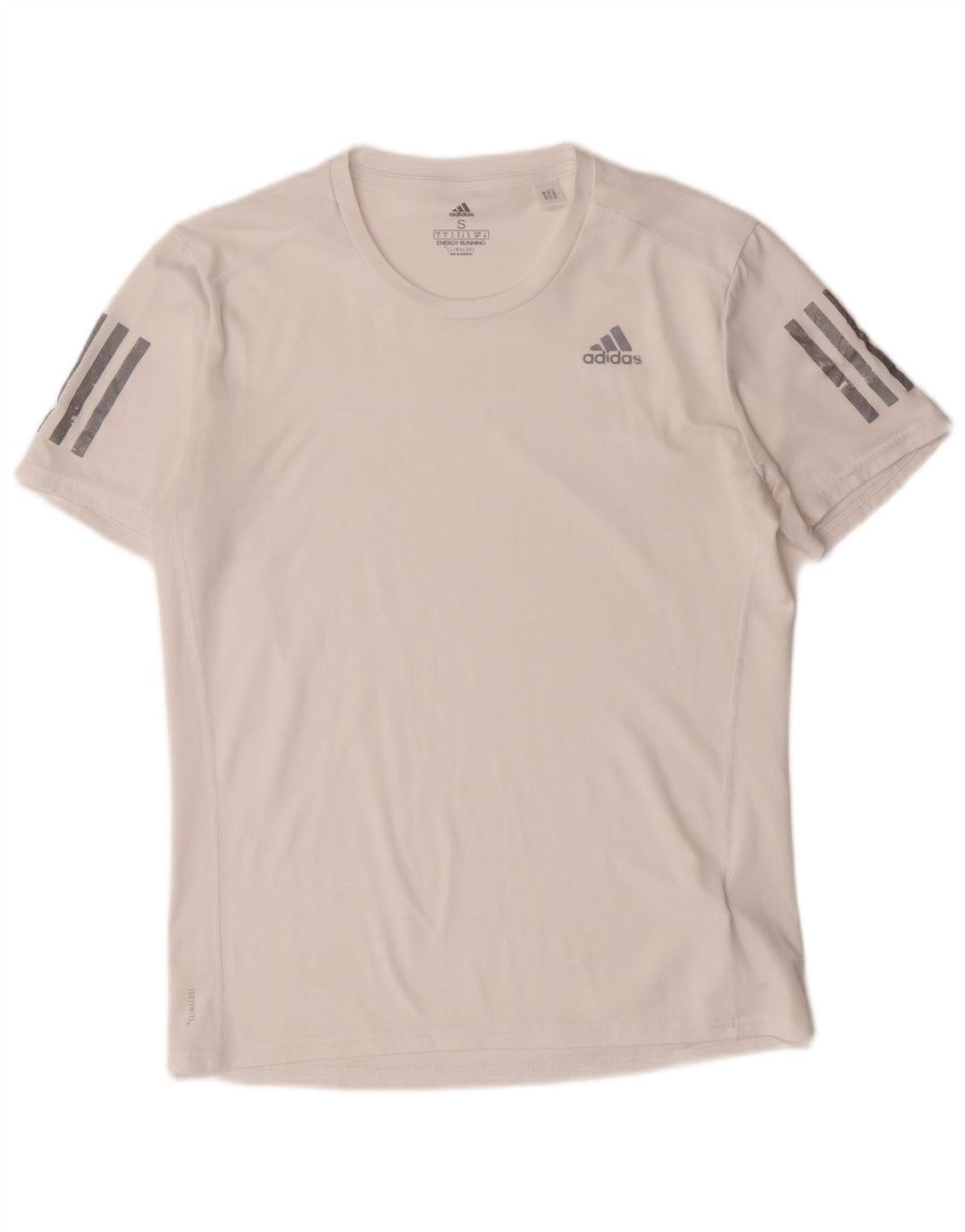 Adidas Mens T-Shirt Top Small White Polyester