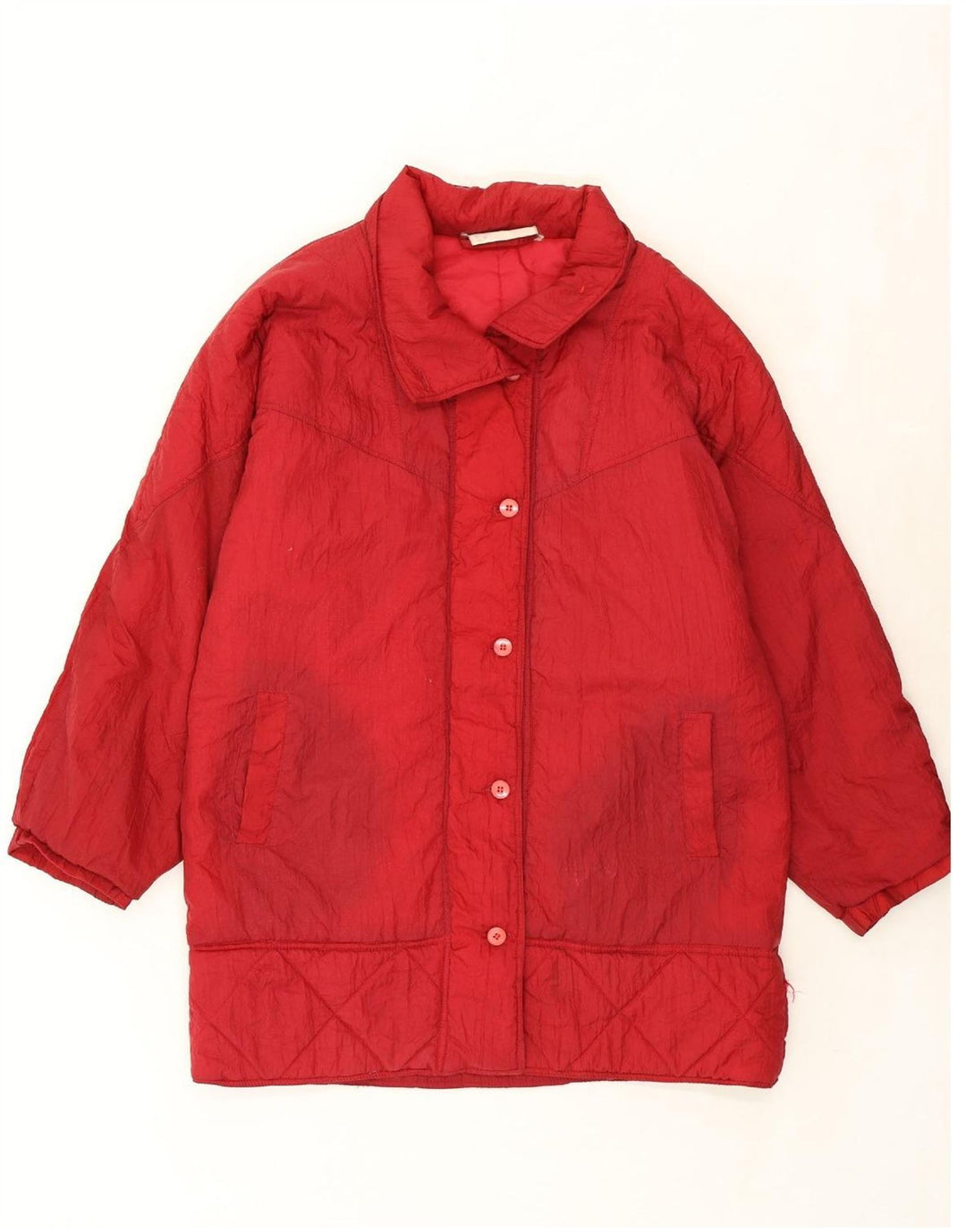 VINTAGE Womens Windbreaker Coat UK 18 XL Red Polyester Vintage Vintage and Second-Hand Vintage from Messina Hembry 