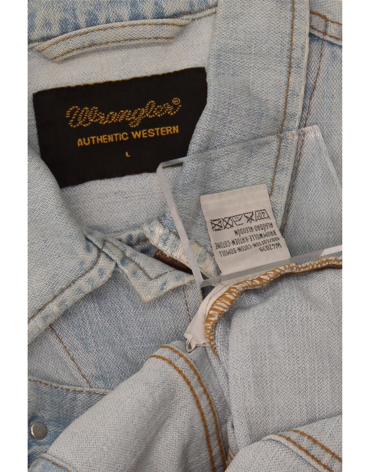 WRANGLER Womens Denim Jacket UK 14 Large Blue Cotton