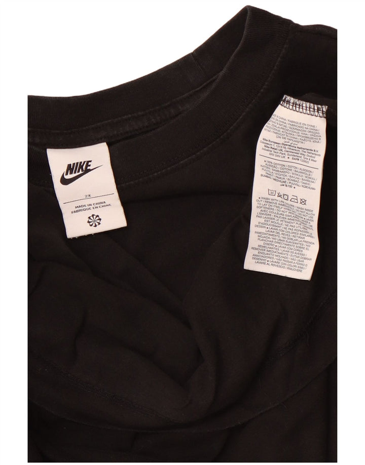 NIKE Womens T-Shirt Top UK 20 2XL Black Cotton