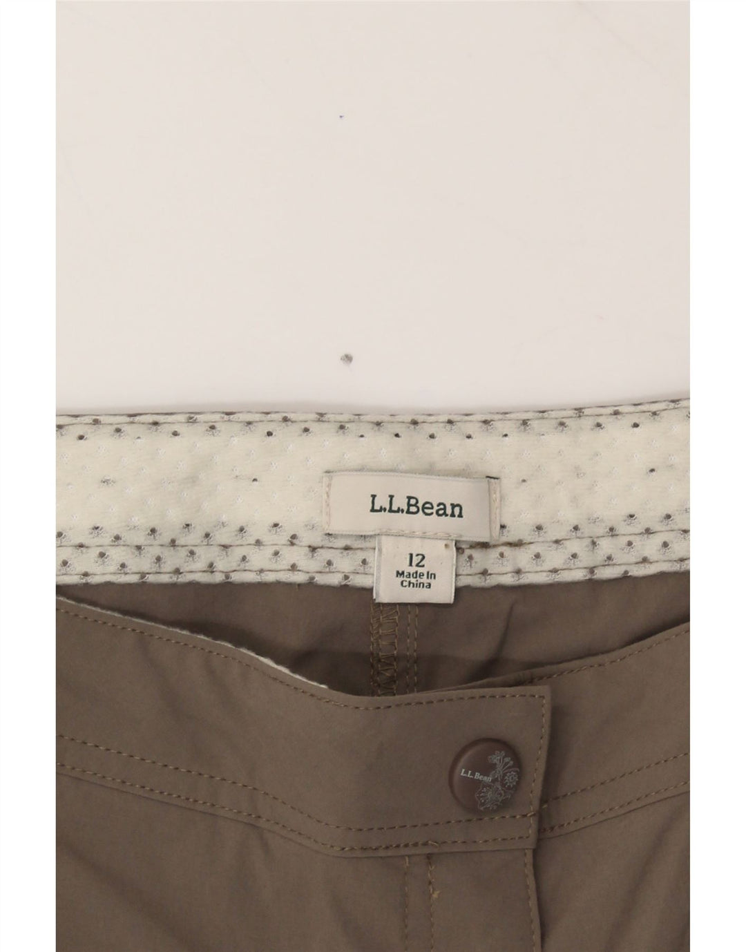 L.L.BEAN Womens Cargo Shorts US 12 Large W32  Brown Nylon Vintage L.L.Bean and Second-Hand L.L.Bean from Messina Hembry 