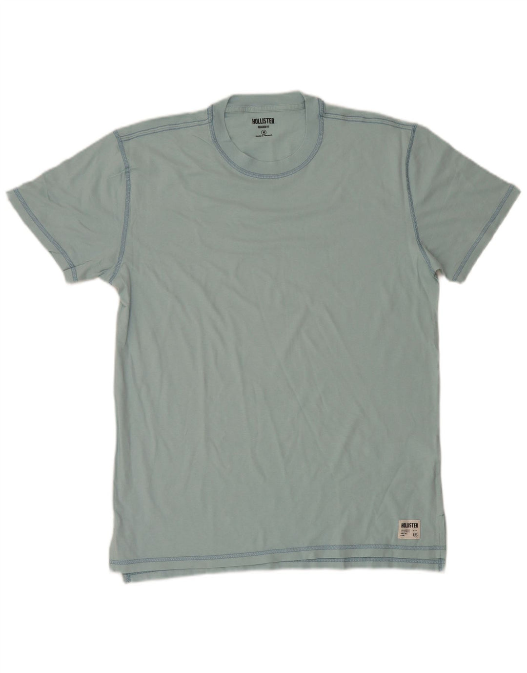 Hollister Mens T-Shirt Top Medium Blue Cotton