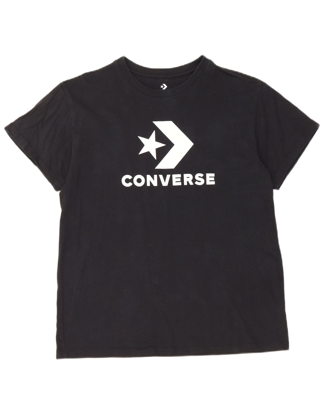 CONVERSE Womens Graphic T-Shirt Top UK 14 Medium Black Cotton