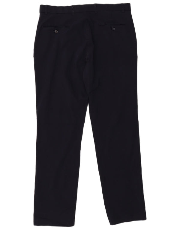 TOMMY HILFIGER Mens Straight Chino Trousers W34 L30 Navy Blue Rayon