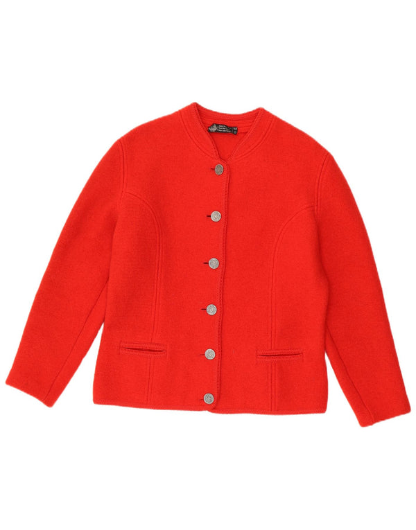 Vintage Womens Cardigan Sweater IT 42 Medium Red Virgin Wool
