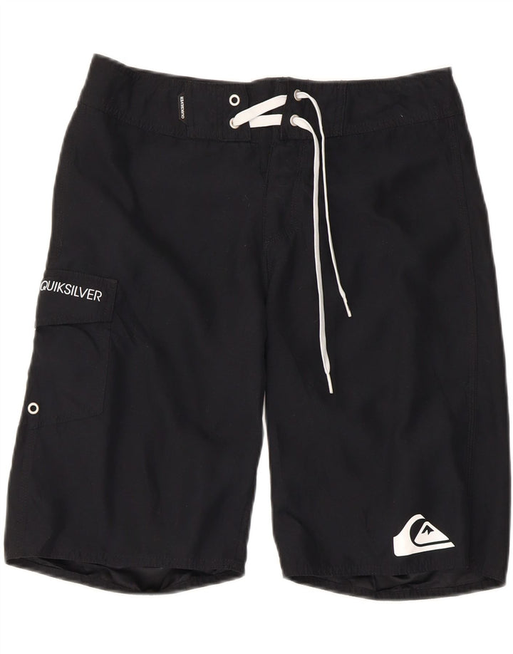 Quiksilver Mens Graphic Swimming Shorts Small Black Polyester