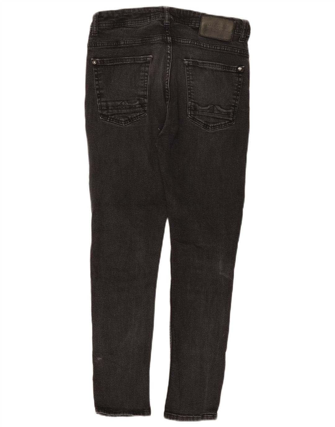 ZARA Womens Distressed Crop Skinny Jeans EU 40 Medium W31 L25 Black Cotton