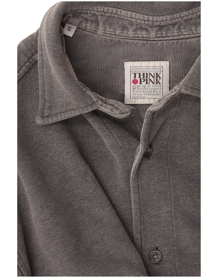 Think Pink Mens Overshirt Shirt Small Grey