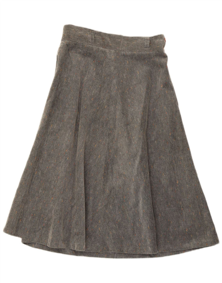 BRUGI Womens A-Line Skirt W28 Medium Grey Flecked Cotton