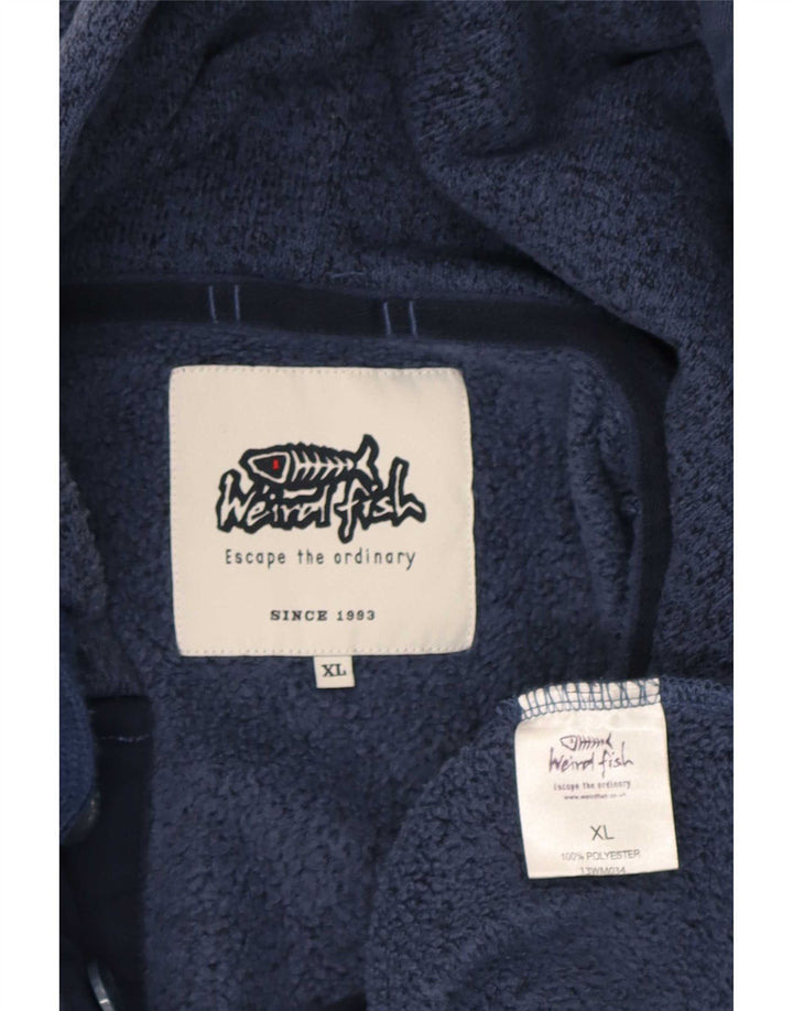 Weird Fish Mens Hoodie Jumper XL Navy Blue Flecked Polyester