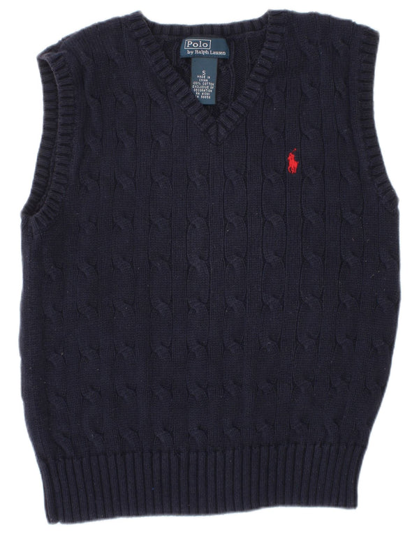 POLO RALPH LAUREN Boys Vest Tank Top 4-5 Years Navy Blue Cotton