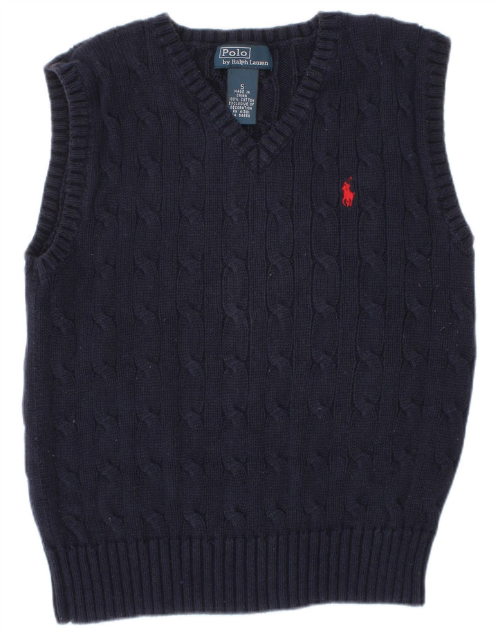 POLO RALPH LAUREN Boys Vest Tank Top 4-5 Years Navy Blue Cotton