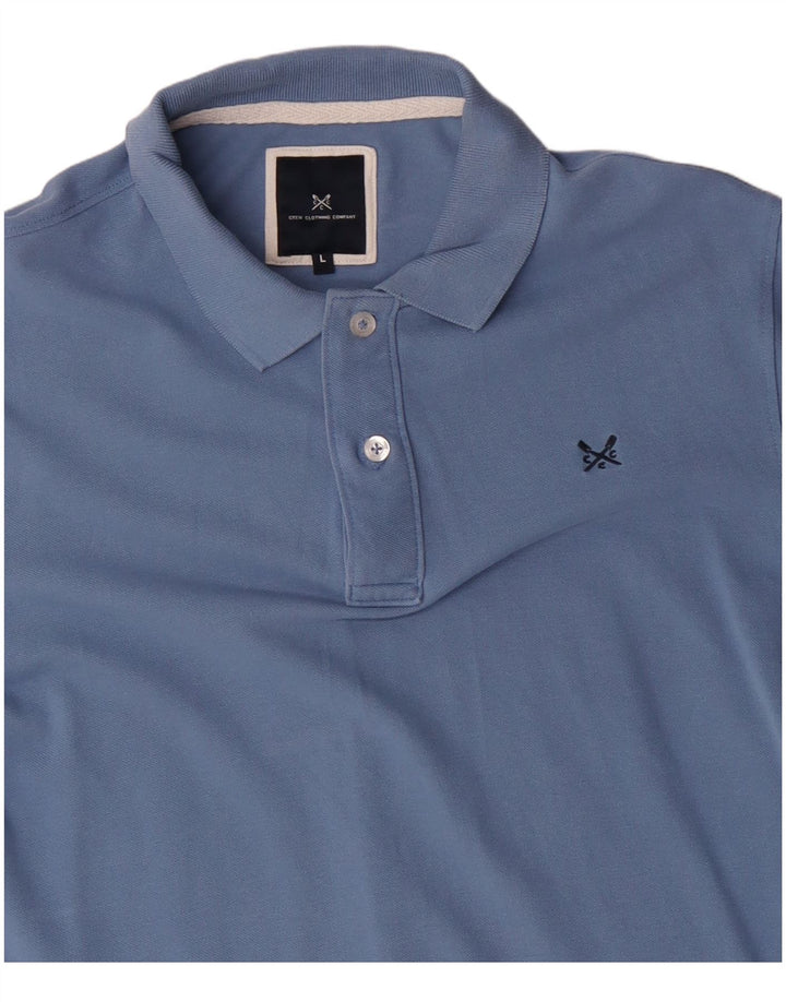 Crew Clothing Mens Polo Shirt Large Blue Cotton
